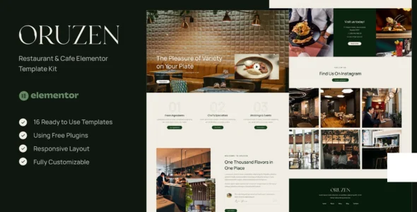 Oruzen - Restaurant & Cafe Elementor Template Kit