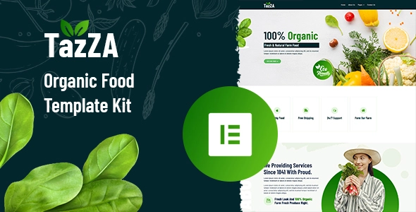 TazZA - Organic Food Elementor Template Kit