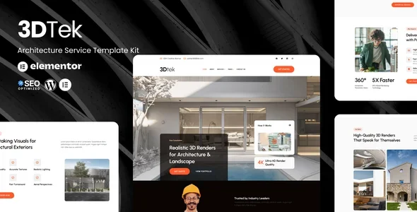 3DTek - 3D Render Service for Architecture & Landscape Elementor Kit