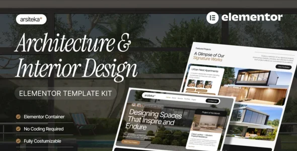 Arsiteka - Architecture & Interior Design Elementor Template Kit