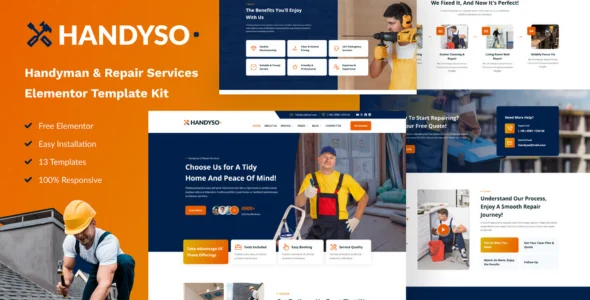 Handyso - Handyman & Repair Service Elementor Template Kit