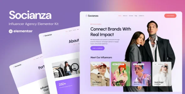 Socianza - Influencer Agency Elementor Template Kit