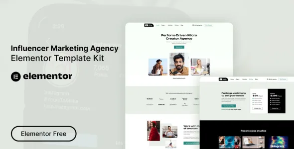 Virly - Influencer Marketing Agency Elementor Template Kit