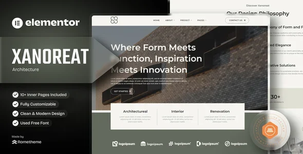 Xanoreat - Architecture Elementor Template Kit
