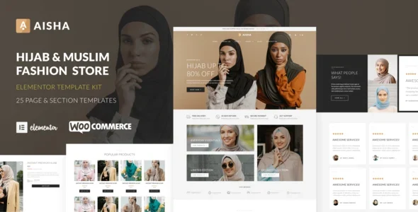 Aisha - Hijab & Muslim Wear Store Elementor Template Kit