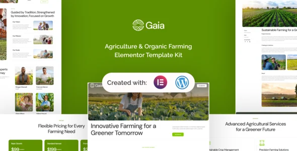 Gaia - Agriculture & Organic Farming Elementor Template Kit