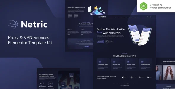Netric – Proxy & VPN Services Elementor Template Kit