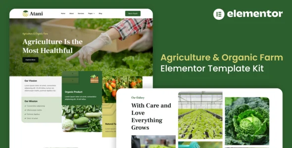 Atani - Agriculture & Organic Farm Elementor Pro Template Kit