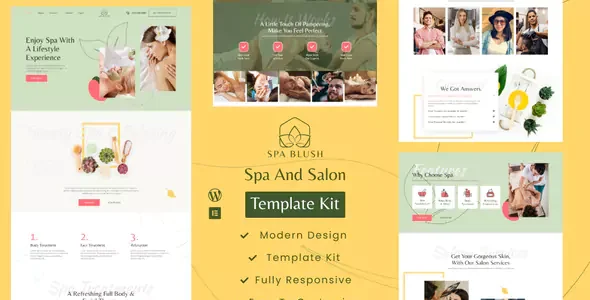 Spa Blush - Beauty Massage & Wellness Elementor Template kit