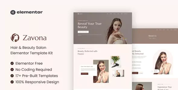 Zavona - Hair & Beauty Salon Elementor Template Kit