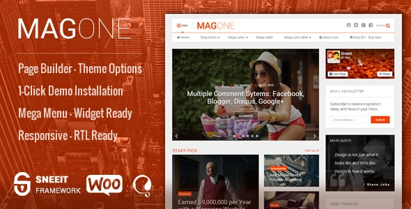 MagOne -­ Responsive Magazine & News WordPress The