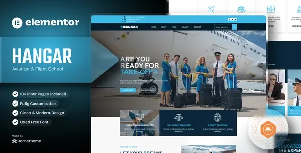 Hangar - Aviation & Flight School Elementor Template Kit