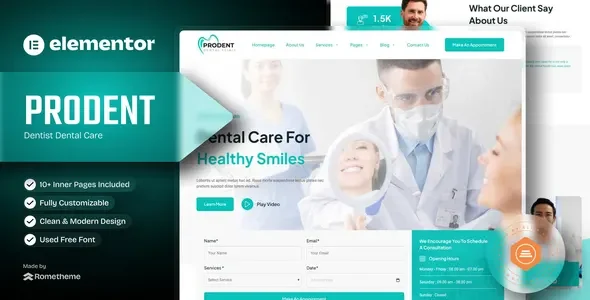 Prodent - Dentist Dental Care Elementor Template Kit