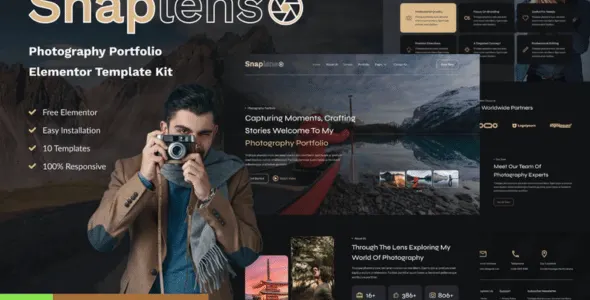 Snaplens - Photography & Portfolio Elementor Template Kit