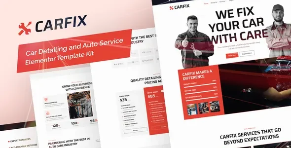 Carfix - Car Detailing and Auto Service Elementor Template Kit