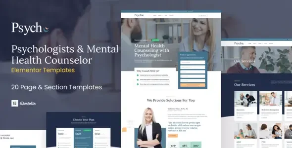 Psych - Mental Health Counselor Elementor Template Kit