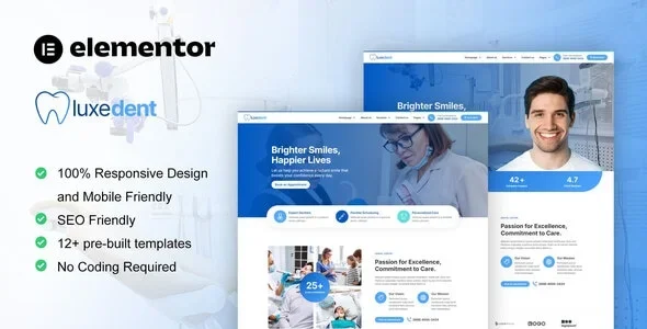 LuxeDent - Dentist & Dental Care Elementor Pro Template Kit